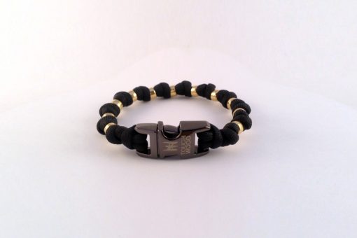 black & brass beads back