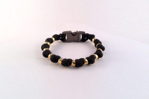 black & brass beads front