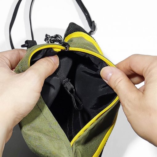 splashproof sacoche bag army green in bag carabiner square